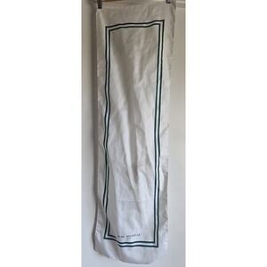 Jean Michelle Scarf White Green Navy Classic Rectangle Wrap Shawl Stole